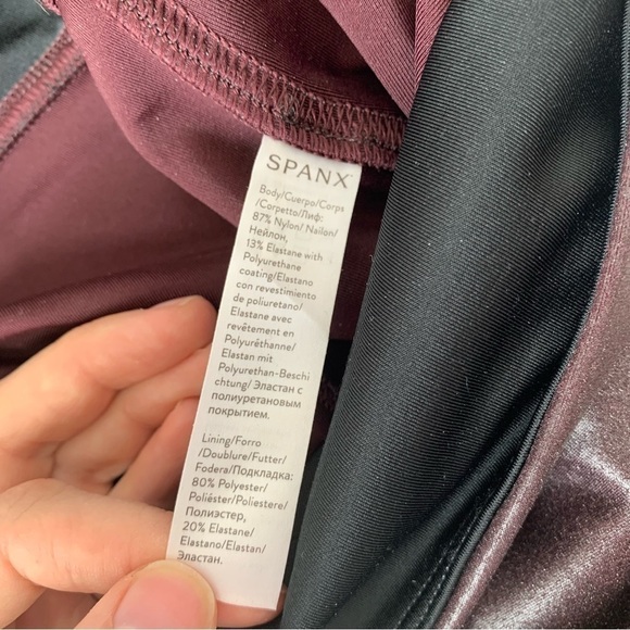 Spanx Faux Leather Leggings in Color Wine Size Medium - Picture 13 of 16